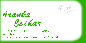 aranka csikar business card